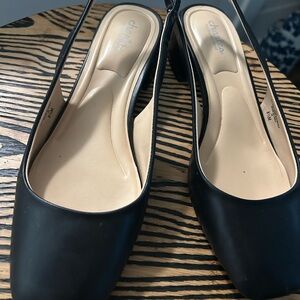 "Zeus" Charles by Charles David black square-toe slingback size 8-1/2